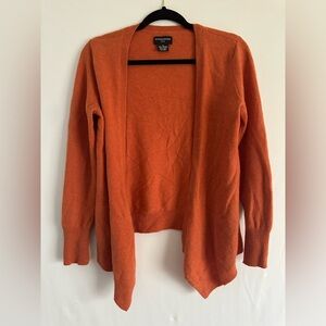 Sutton Studio 100% Cashmere Orange Open Front Cardigan Size Petite S